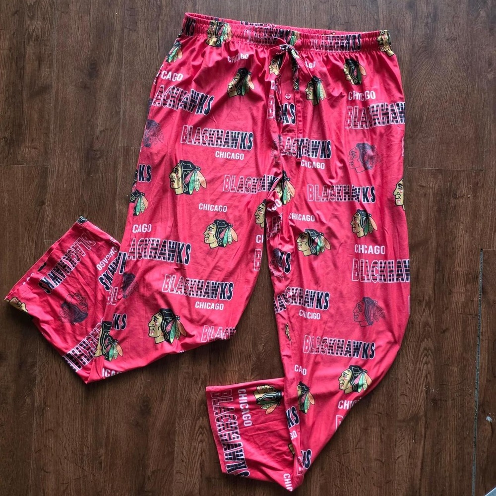 Chicago Blackhawks NHL Pajama Pants Mens Large Red Sideline Apparel Sleepwear